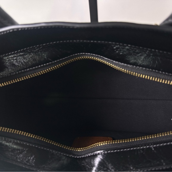 NEW/NWT Women’s Coach Empire Carryall Bag 34 Satchel Glazed Black - Picture 7 of 13